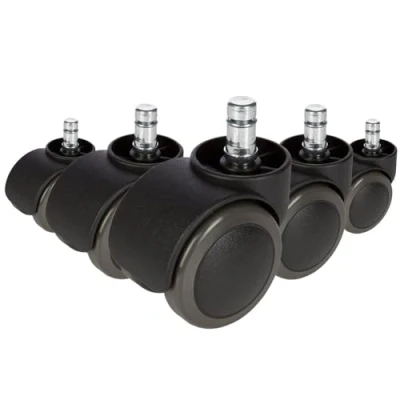 Abbildung von hjh OFFICE 619026 5X Hartbodenrollen 11mm / 50mm ROLO No Noise Stuhlrollen für Harte Böden (5er Pack)