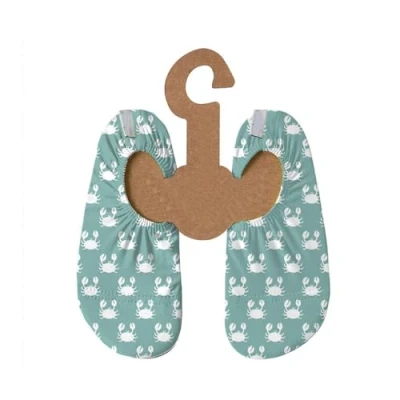 Abbildung von Slipstop Kinder Strandschuhe Anti Rutsch Ballett Schuhe Schwimmschuhe Urlaub Badeschuhe Pool Unisex Mint/weiße Krabben Clamps, Größe 18 20