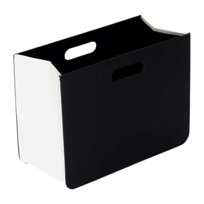 Abbildung von CREEDWOOD ZEITUNGSKORB Business Kunstleder, schwarz weiß, 40,5 cm Faltbarer Magazinhalter, Zeitungssammler, Zeitungsständer, Zeitungsbox, Zeitschriftenhalter