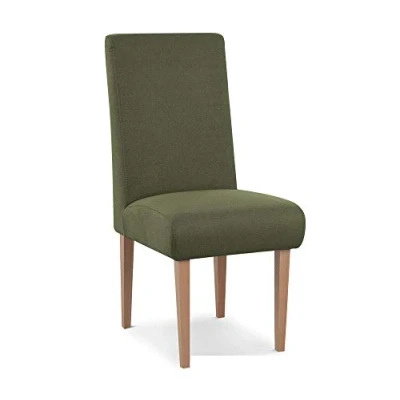 Abbildung von CAVADORE Esszimmerstuhl Kira / Polsterstuhl für Küche, Esszimmer oder Wohnküche Passend zur Küchengarnitur Leichte Fleckenentfernung dank Soft Clean 48 x 103 62 Flachgewebe: Grün