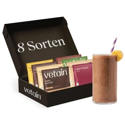 Abbildung von Vetain Vegan Protein Probierset 8 Sorten á 30g Bio Veganes Proteinpulver Bestens verträglich, natürlich lecker Eiweiß ohne Süßungsmittel, Allergene