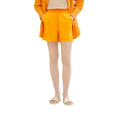 Abbildung von TOM TAILOR Denim Damen 1036506 Basic Shorts, 31684 Bright Mango Orange, XL