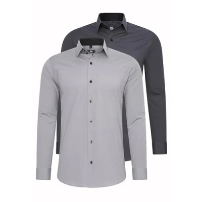Abbildung von Rusty Neal 2 PACK Hemd, Herren, Größe: 5XL, Grau anthrazit