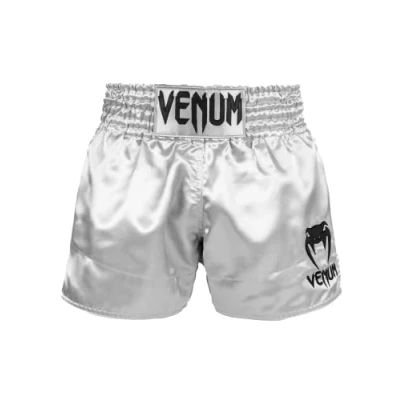 Abbildung von Venum Herren Classic Muay Thaibox Shorts, Silber/Schwarz, M EU