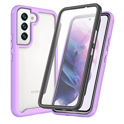 Abbildung von XINNI Hülle für Samsung Galaxy S22 5G, 360 Grad Stoßfeste Schutzhülle mit Integriertem Bildschirmschutz, Robuster Bumper Outdoor Full Body Case, Helles Lila