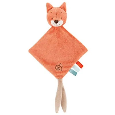 Abbildung von Nattou Mini Schnuffeltuch Fuchs Oscar mit Befestigung für Schnuller, 21 x 39, Fanny und Oscar, Orange