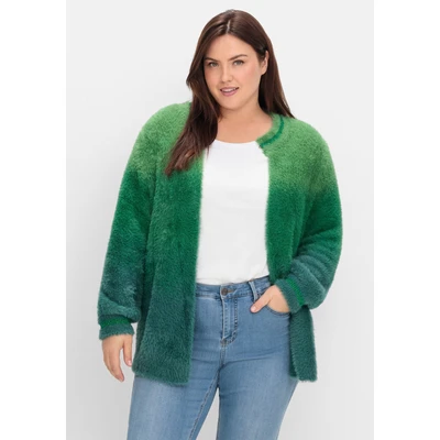 Abbildung von Sheego Strickjacke, Damen, Größe: 40/42, Grün blau