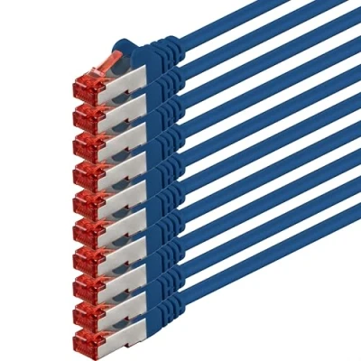 Abbildung von 1aTTack.de 10x 10m Cat 6 Netzwerk Kabel Patch Cat6 RJ45 SFTP Blau