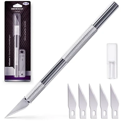 Abbildung von Filzada Messerklinge Skalpell +5 Ersatzklingen Bastelmesser Set Hobbymesser Skalpellmesser
