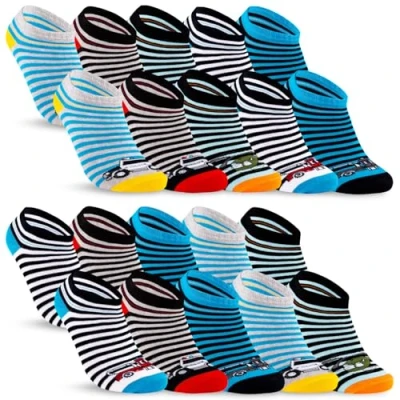 Abbildung von 10 Paar Kinder Sneaker Socken Jungen &amp; Mädchen Baumwolle Kindersocken 56566 (35 38)