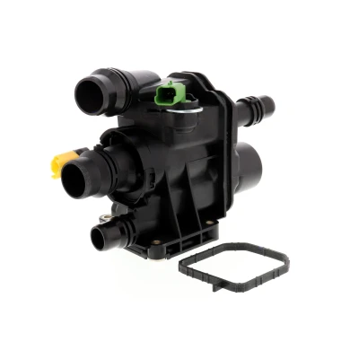 Abbildung von VEMO V22 99 0025 Thermostatgehäuse mit Dichtung Sensor CITROËN: DS3 Schrägheck, C3 Picasso, Berlingo II, PEUGEOT: Partner II Tepee, 5008 I, 3008 I