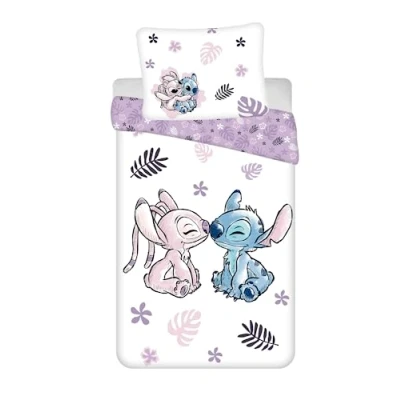 Abbildung von Lilo &amp; Stitch Wendebettbezug und Wende Bettwäsche Kopfkissen Bettdecke Set 135/140x200, (2 St), Wendbar mit 2 Motiven
