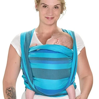 Abbildung von Hoppediz gewebtes Baby Tragetuch ab Geburt, Neugeboren bis Kleinkind, 100% Baumwolle, Dublin 4,60 m