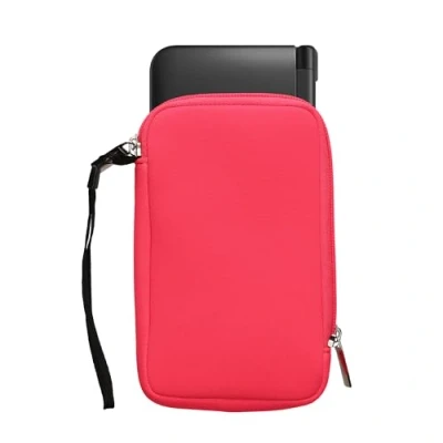 Abbildung von kwmobile Tasche kompatibel mit Nintendo 3DS XL Handheld Spielekonsole Neopren Hülle in Neon Pink
