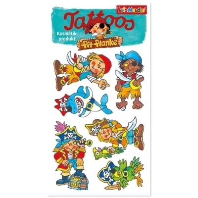 Abbildung von 6 Tattoos * KINDERPIRATEN für Kinder und Erwachsene 44739 Temporary Tattoo zum Thema Piraten Kindertattoo Kindergeburtstag Mitgebsel