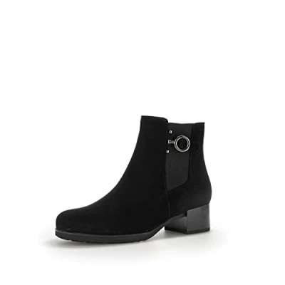 Abbildung von Gabor Damen Chelsea Boots, Frauen Stiefeletten,Wechselfußbett,Best Fitting,Schlupfstiefel,flach,Stiefel,Bootee,schwarz(Altsilber),38.5 EU / 5.5 UK