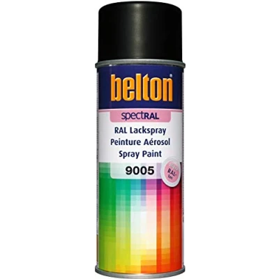 Abbildung von belton spectRAL Lackspray RAL 9005 tiefschwarz, seidenglänzend, 400 ml Profi Qualität