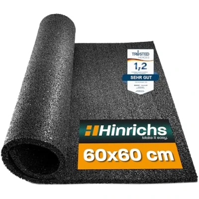 Abbildung von Hinrichs Antirutschmatte Antivibrationsmatte 60 x cm, für Waschmaschinen plus Cuttermesser