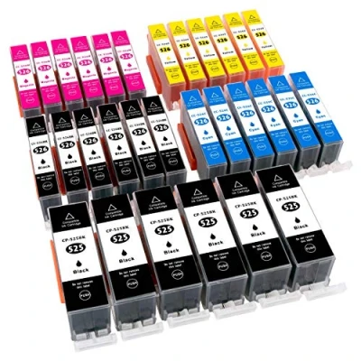 Abbildung von ESMOnline 30 komp. Druckerpatronen als Ersatz zu Canon PGI 525 / CLI 526 für Pixma iP4850 iP4950 iX6550 MX715 MX885 MX895 MG5100 MG5150 MG5200 MG5250 MG5300 MG5350 MG6150 MG6250 MG8150 MG825050 MG8250