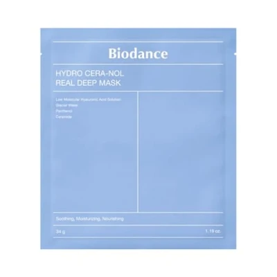 Abbildung von Biodance Gesichtsmaske Hydro Cera nol Real Deep Mask Intensive Hydrogel Maske für die Nacht, 1 tlg., Patentierte Technologie, Hochreines Gletscherwasser, Hypoallergen