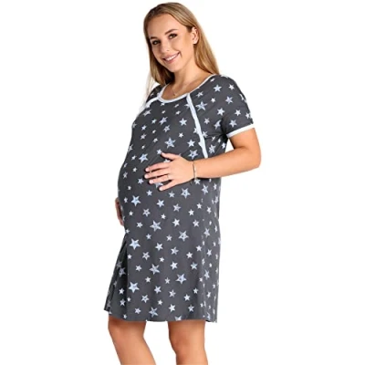 Abbildung von Be Mammy Umstandsnachthemd Damen Nachtkleid Umstandsmode Mutterschaft BE20 287 (1 tlg)