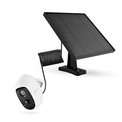 Abbildung von LEICKE Solarpanel kompatibel mit EZVIZ Outdoor Kameras C3A, wetterfest, einstellbare Halterung, unterbrechungsfreie Energieversorgung