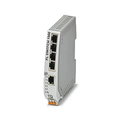 Abbildung von Phoenix Contact FL SWITCH 1000 Ethernet Switch, 5 x RJ45 / 10/100/1000Mbit/s, bis 100m für DIN Schienen, 24V dc