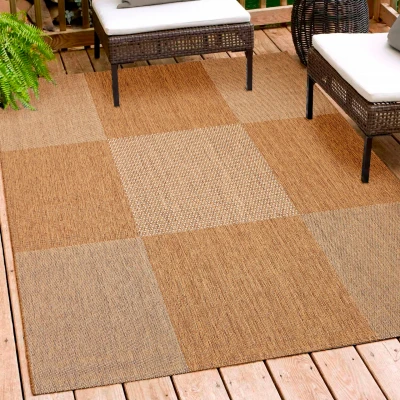 Abbildung von Andiamo Teppich &quot;ARIZONA1&quot;, rechteckig, Flachgewebe, kariertes Muster, In und Outdoor geeignet, Wohnzimmer
