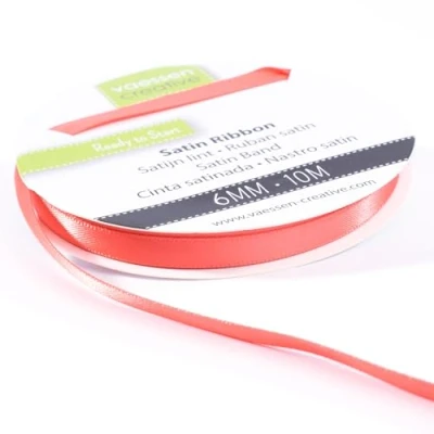 Abbildung von Vaessen Creative Satinband 6mmx10m Pastell Rot