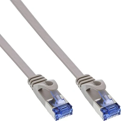 Abbildung von InLine 71807 Patchkabel flach, U/FTP, Cat.6A, grau, 7m