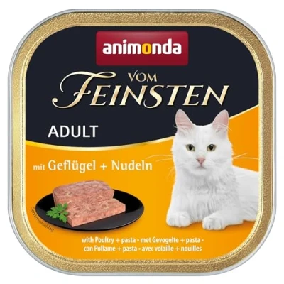 Abbildung von vom Feinsten Katzenfutter nass mit Geflügel + Nudeln (32 x 100g), ohne Getreide und Zucker von animonda, mitfrischen, fleischlichen Zutaten