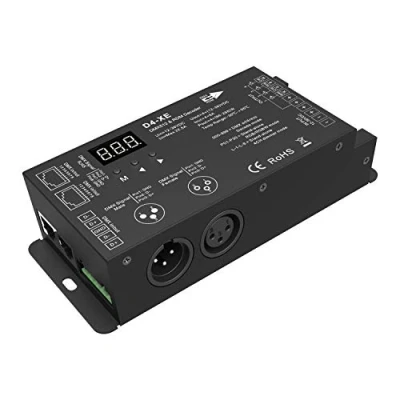 Abbildung von 4 Channel Decoder DMX512 &amp; RDM DMX 512 Digital Display Dimming Driver Controller for LED RGBW Tape Strip Light RJ45 Connection