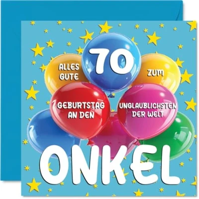 Abbildung von Stuff4 70. Geburtstagskarte Onkel Unglaublichsten der Welt Geburtstagskarten für 70 Jahre von Nichte Neffe, 145mm Geburtstag Glückwunschkarten
