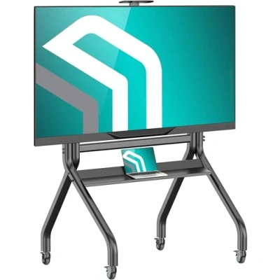Abbildung von ONKRON TV Ständer rollbar für 60 120 Zoll bis zu kg, professioneller Fernsehständer höhenverstellbar max 1000x600 VESA Fernseher Wagen/mobiler mit Rollen Schwarz TS2080 B