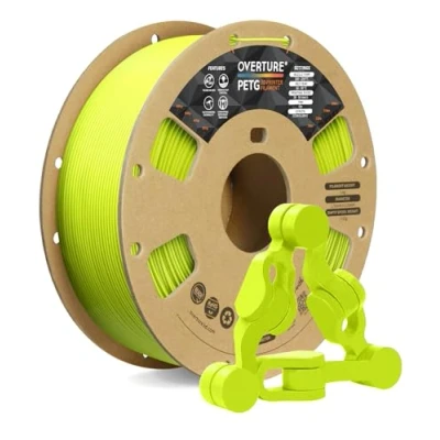 Abbildung von OVERTURE PETG Filament Aufgerüstet 1,75 mm, 1kg (2,2 lbs) Spule, 3D Druck Filament, Maßgenauigkeit +/ 0.02 mm (Grasgrün)
