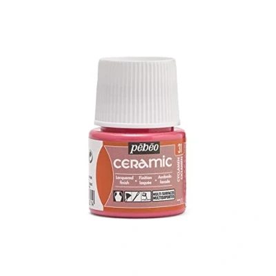 Abbildung von Pébéo Ceramic Deckende Farbe für Terrakotta, Keramik und Fayence Flakon 45 ml Cyclamen