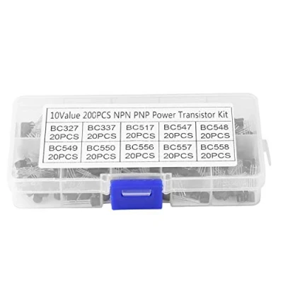 Abbildung von 200 Stück 10 Werte NPN PNP TO 92 BC327 BC558 Transistoren Germanium Transistor Assorted Kit Dreipoliges Transistorsortiment DIY Silizium für Elektronik