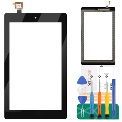 Abbildung von Ersatz Touch Digitalisierer für Amazon Kindle Fire HD 7, 7. Bildschirm, HD7/HD 7 2017, Digitalisierer, Sensor Panel, Glas, Linsen Set (schwarzer Touch)