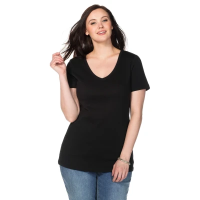 Abbildung von Sheego Tshirt basic, Damen, Größe: 40/42, Black