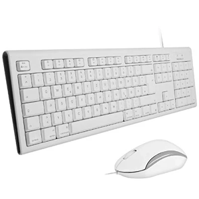 Abbildung von Macally QKEYCOMBO DE, erweiterte USB Tastatur für Mac im Paket mit optischer 3 Tasten Maus, deutsches QWERTZ Layout