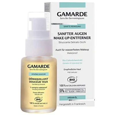 Abbildung von GAMARDE Bio Kosmetik: Augen Make Up Entferner I Eye Makeup Sanfte Reinigung Veganer Augenmakeup Remover Naturkosmetik Entfernung 30 ml