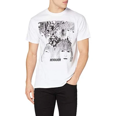 Abbildung von Rock Off Herren Regular Fit T Shirt The Beatles Revolver Album Cover, Gr. Small (Herstellergröße: Small), Weiß