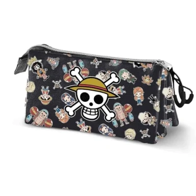Abbildung von One Piece Skull Dreifach Federmäppchen, Mehrfarbig, 23 x 11 cm
