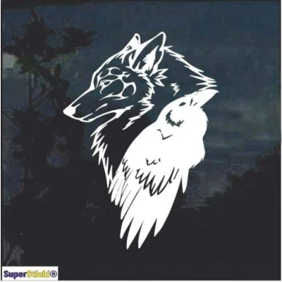 Abbildung von SUPERSTICKI Odin Thor Raven Wolf ca.20cm Aufkleber,Autoaufkleber,Sticker,Decal,Wandtattoo, aus Hochleistungsfolie,UV&amp;waschanlagenfest,