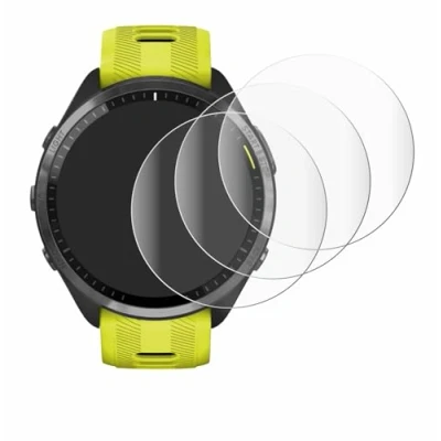 Abbildung von Savvies 4 Stück Full Screen Schutzfolie für Garmin Forerunner 965 Cover Displayschutz Folie [3D Curved, Transparent, Anti Fingerabdruck]