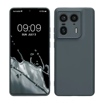 Abbildung von kwmobile Handyhülle kompatibel mit Motorola Edge 50 Ultra Hülle Handy Case aus weichem Silikon in Dunkler Schiefer
