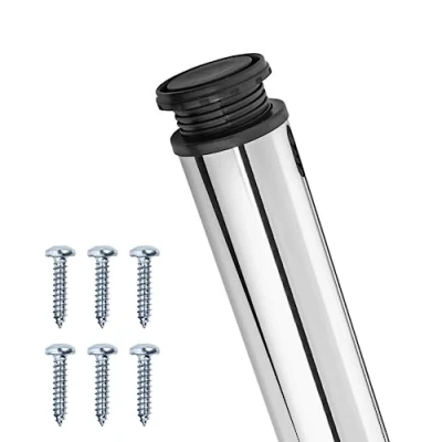 Abbildung von Gedotec Tischbeine Metall Chrom poliert Eco D 60 mm [EXTREM STABIL] 1 Stück Tischfüße I Höhenverstellbar Höhe 710 + 30 inkl. Befestigungsmaterial Table Legs
