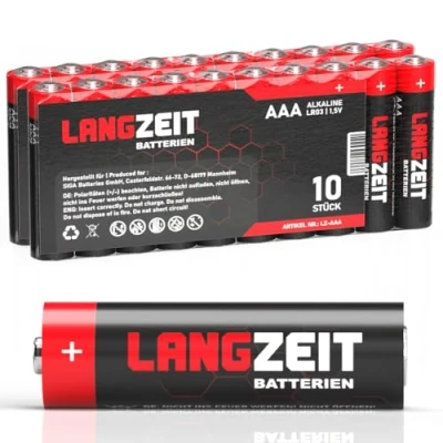 Abbildung von Langzeit Batterien AAA 20 Stück Premium Micro LR03 Alkaline Batterie 1,5V