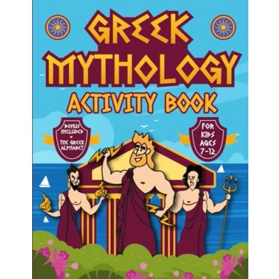 Abbildung von Greek Mythology Activity Book for Kids: Sudoku, Tic Tac Toe, Word Scramble, Pyramid Puzzle, Dot to Dot, Crossword, Mazes, Drawing, Gods Coloring ... 12 Awesome Gift Idea Boys and Girls