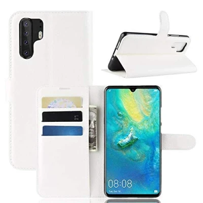 Abbildung von CoverKingz Handyhülle für Huawei P30 Pro Handytasche mit Kartenfach Cover Handy Hülle klappbar Weiß
